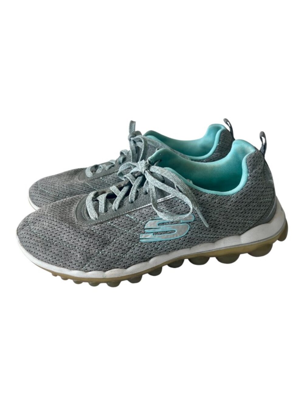 Skechers Skech-Air 2.0 Grey Turquoise Teal Athletic Shoes - Womens Size 7